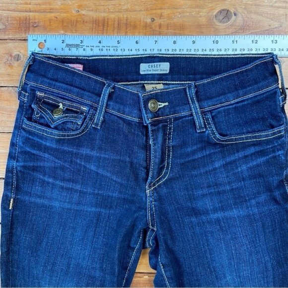 TRUE Religion Casey low rise super skinny flap pockets stretch made in USA 25 - Picture 11 of 13